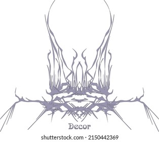 Modern abstract ethnic ornament. Decorative ornament. Abstract mystic sign. Dark magic design.