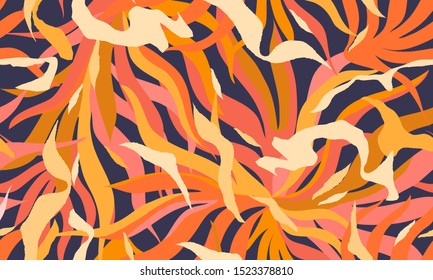 Modern abstract exotic illustration pattern. Creative collage contemporary seamless pattern. Fashionable template for design.