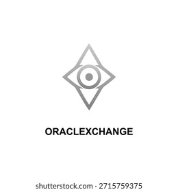 Moderner abstrakter Eye-Logo-Vektor. Minimalistisches geometrisches Sternsymbol. Symbol für Datenanalyse, Cybersicherheit, Vision und Technologieaustausch. Vorlage für sauberes Corporate Branding