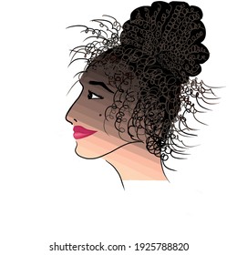 Modern abstract face with outline. Minimalism concept. Line art drawing style. Contemporary woman. Hand drawn trendy vector posters, illustrations for print.