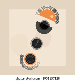 Modern abstract face with abstract shapes. Minimalism concept. Line art drawing style.contemporary human silhouette.Vector EPS 10 illustration