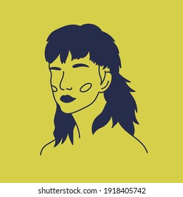 Modern abstract faces. Minimalism concept. Line art drawing style. Contemporary silhouette of woman. Hand drawn trendy vector posters, illustrations for print.