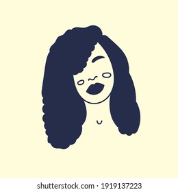 Modern abstract faces. Minimalism concept. Line art drawing style. Contemporary silhouette of woman. Hand drawn trendy vector posters, illustrations for print.
