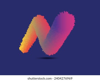 Modern Abstract F-Alphabet furry blending vector illustration