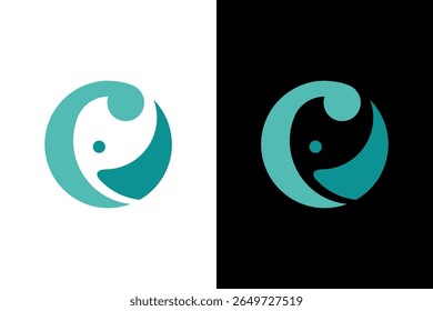 Modern Abstract Figure Circle Logo Design