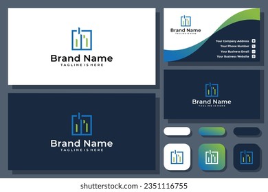 modern abstract financial building vector logo