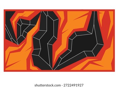 Moderner abstrakter Feuerhintergrund in Rot und Schwarz mit brennender Wirkung von brennenden Flammen. Vektorgrafik. Vektorbanner