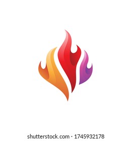 Icono del logotipo de la llama de fuego de resumen moderno