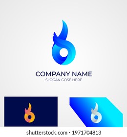 Modern abstract fire Logo । B letter logo