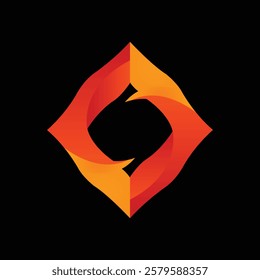 Modern Abstract Fire Swirl Logo Design