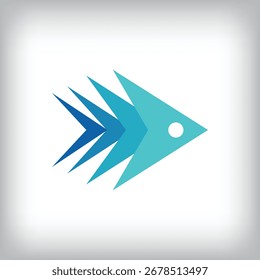 Diseño abstracto moderno del pez. Diseño creativo de la empresa animal, identidad corporativa.