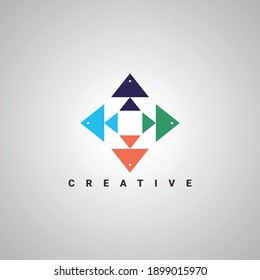 modern and abstract fish logo design template