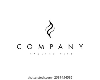 Modern abstract flame logo designed with clean lines, ideal for energy, gas, or fuel-related brands.
