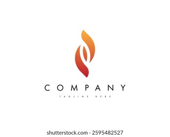 Modern abstract flame logo designed with clean lines, ideal for energy, gas, or fuel-related brands.