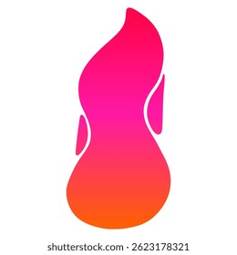 Forma de llama abstracta moderna en gradiente de rosa a naranja. Diseño de Vector elegante con curvas suaves y forma orgánica. Ideal para logotipos, marcas, carteles o obras de arte digitales