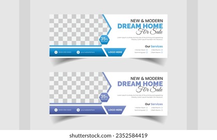 Modern abstract flat corporate real estate construction, real estate Facebook cover and banner template Template design for Facebook covers, banners, social media posts, timeline covers,