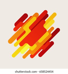 Modern abstract flat design, creative concept, diagonal background with polygonal geometric elements.Vector illustration with red, yellow, orange lines.