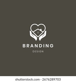Modern abstract flat house and bio logo design