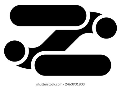 Icono plano abstracto moderno. Concepto de logotipo negro. Diseño gráfico. Ilustración vectorial aislada sobre fondo blanco.