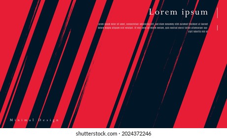 Moderner abstrakter, flacher roter Grunge Streifen auf dunklem Hintergrund. Gut für Banner, Poster, Rahmen, Bildschirmhintergründe oder Website-Vorlagen