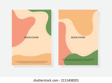 Modern abstract floral art vector notebook background. Hand draw template leaves and line art background for paper, cover, fabric, interior decor.