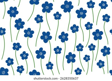 Modern abstract floral design with lines presented as a seamless pattern. Suitable for fashion design, decoration, fabric, wallpaper and printing on a white background.