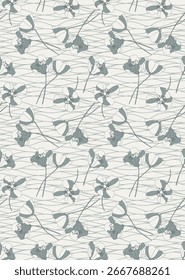 Moderno y Abstractas patrón floral sin fisuras Set - Flores suaves de pintura y fondos de trébol botánico texturizado