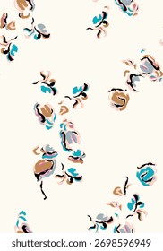 Modelo inconsútil floral abstracto moderno en tonos terrosos neutros en crema. Ideal para la tela de moda, vestidos, bufandas, decoración del hogar, Fondo de pantalla y diseño textil contemporáneo.