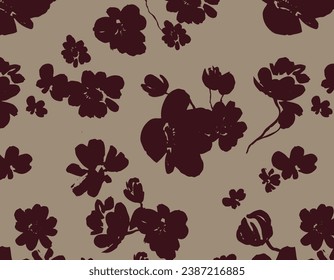 Modern abstract floral shapes pattern. Collage contemporary print. Fashionable template for design.