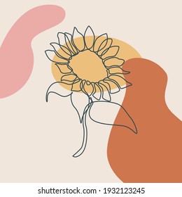 modern abstract flower continuous line. Trendy contemporary flower with various flower expressions. Vector illustration in hand-drawn outline style. vector