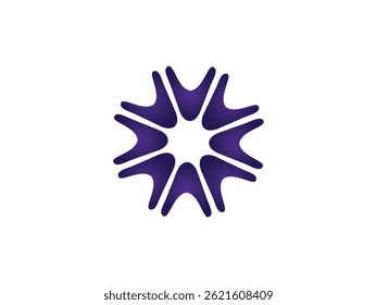 Modern abstract flower logo design template featuring symmetrical floral elements in minimal style for branding, beauty, wellness, and creative business identity use