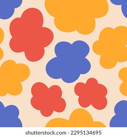 Modern abstract flower pattern design. Hand drawn vector floral design illustration