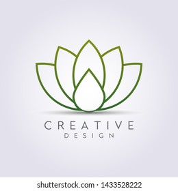 Modern Abstract Flower Vector. Design leaf logos, lotus, rose, beautiful tulips. For health, spa, cosmetics, boutiques, luxurious and colorful..