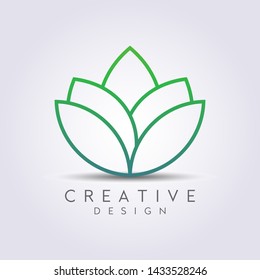 Modern Abstract Flower Vector. Design leaf logos, lotus, rose, beautiful tulips. For health, spa, cosmetics, boutiques, luxurious and colorful..