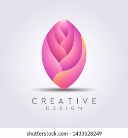 Modern Abstract Flower Vector. Design leaf logos, lotus, rose, beautiful tulips. For health, spa, cosmetics, boutiques, luxurious and colorful..