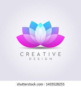 Modern Abstract Flower Vector. Design leaf logos, lotus, rose, beautiful tulips. For health, spa, cosmetics, boutiques, luxurious and colorful..