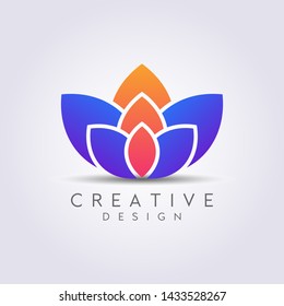 Modern Abstract Flower Vector. Design leaf logos, lotus, rose, beautiful tulips. For health, spa, cosmetics, boutiques, luxurious and colorful..