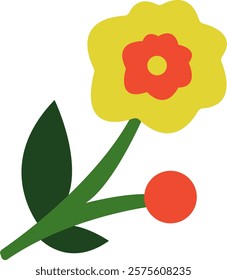 Modern Abstract Flower Vector Illustration
