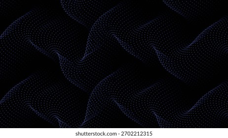 Moderno abstrato fluindo ondas de ponto azul no fundo escuro para projetos tecnológicos