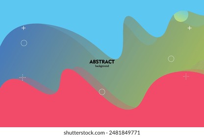 Modern abstract fluid background with blue, pink and orange color wave design background. Eps10 vector