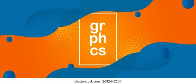Fundo fluido abstrato moderno com fundo de design de onda de cor azul e laranja. eps10