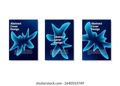 Modern Abstract Fluid Shape Cover Design with Blue Glow Effect