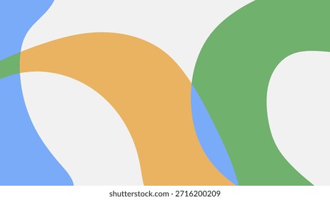 Fondo de onda fluida Abstractas moderno: una Ilustración vectorial minimalista con vibrantes Formas superpuestas en azul, naranja y verde para Diseño web contemporáneo y gráficos de marca