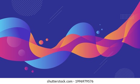 Modern abstract fluid wave colorful vector background