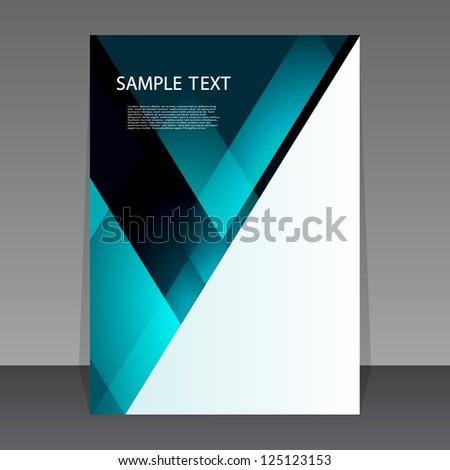 Modern Abstract Flyer Template – Teal, Black and White Geometric Layout with Sample Text. A professionally designed abstract flyer or brochure template featuring overlapping geometric shapes in teal, black, and white. The layout includes a bold 