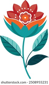 Moderne abstrakte folk boho einzelne einzelne Blumen Design