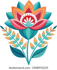 Moderno abstrato folk boho único flores isoladas Design