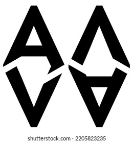 modern abstract font and alphabet letter A and AA logo. Geometric technology font. Modern futuristic design letters and numbers.