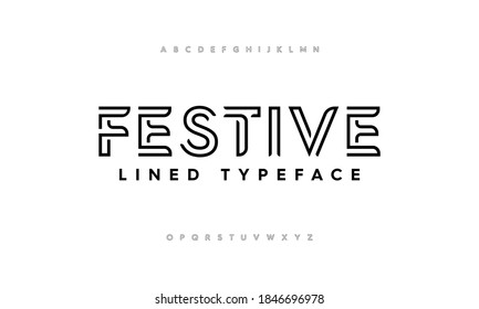 Modern abstract font and alphabet. Line style typeface designs, vector illustration of typography.