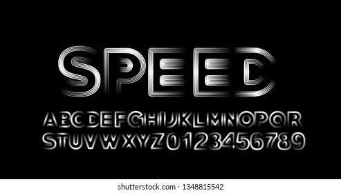 Modern Abstract Font  Set of Alphabet Text Design.